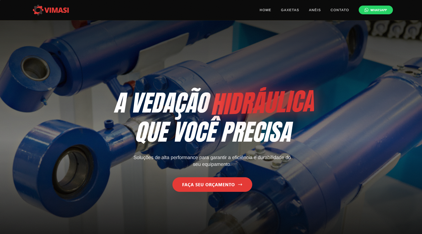 Screenshot do site Vimasi Vedações